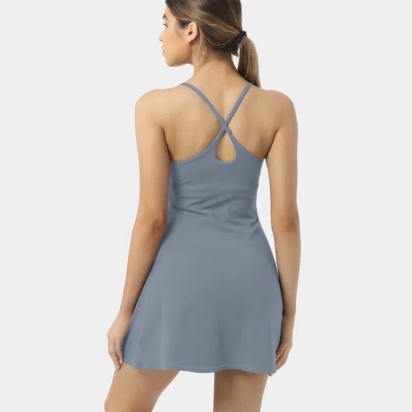 Softlyzero™ Plush Backless Active Dress-UPF50+ *1Gray Haze Blue/S - Picture 2 of 4